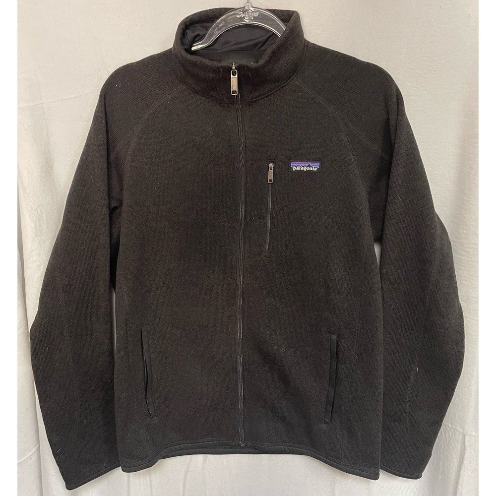 Patagonia Jacket Mens L Better Sweater Solid Black Mock Neck Full Zip
